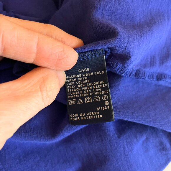 Y2K Ralph Lauren Sport Size S V-Neck Tee Cotton Violet - Picture 7 of 8